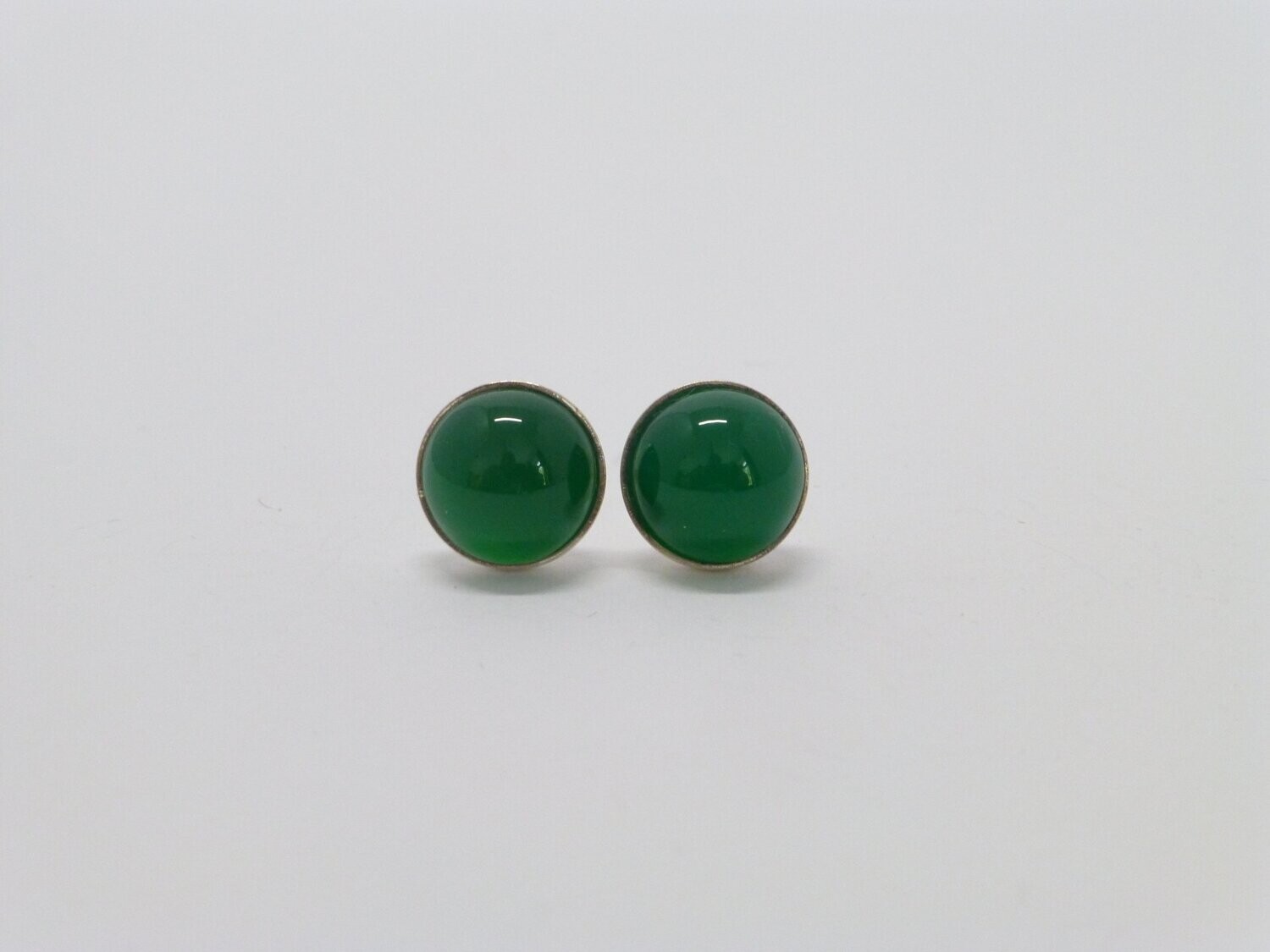 Ohrstecker Achat Grün Cabochon - verschiedene Größen