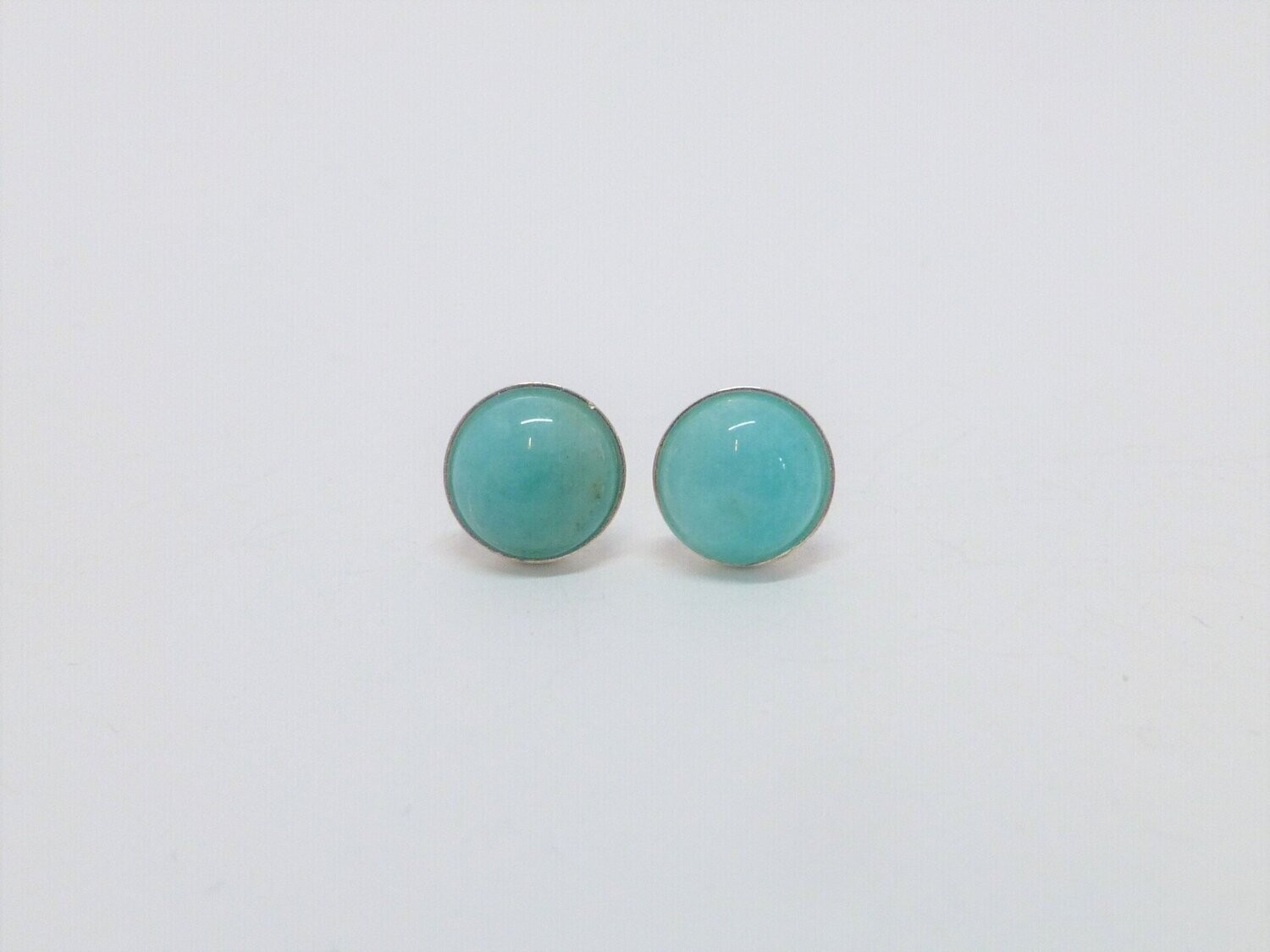 Ohrstecker Amazonit Cabochon Hellblau - verschiedene Größen
