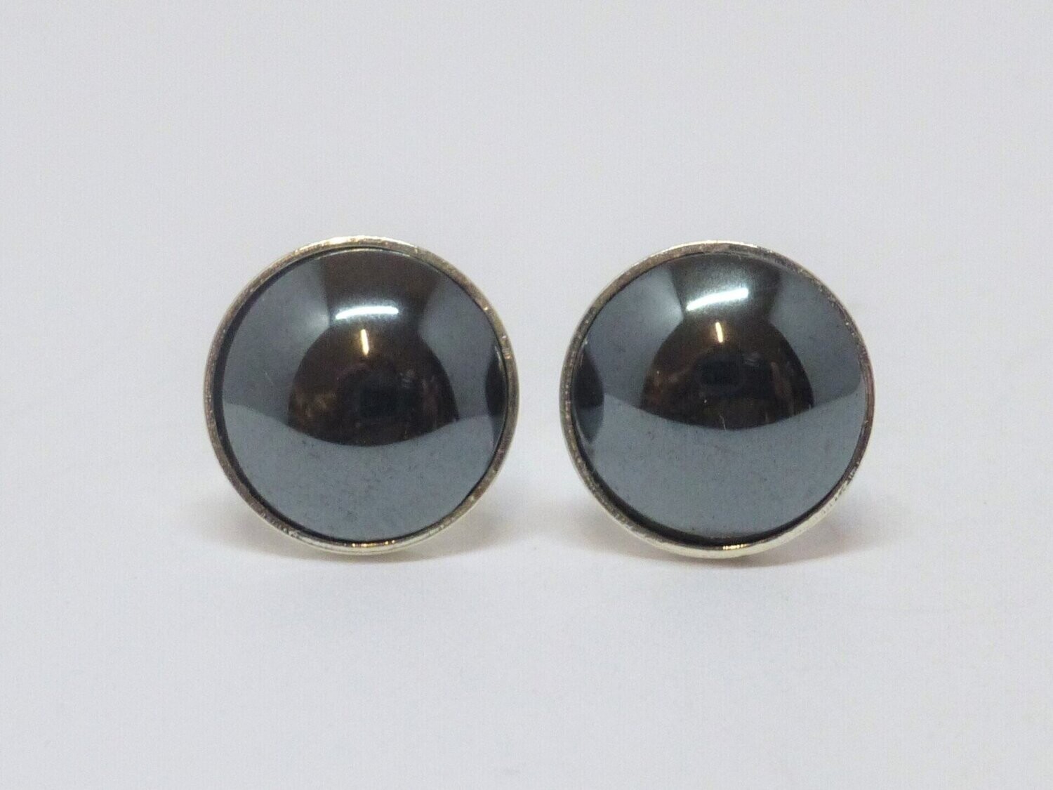 Ohrstecker Hämatit Cabochon Silber 925 - verschiedene Größen
