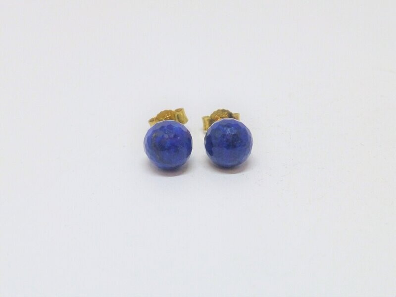 Ohrstecker Lapislazuli Blau Kugel 8mm facettiert