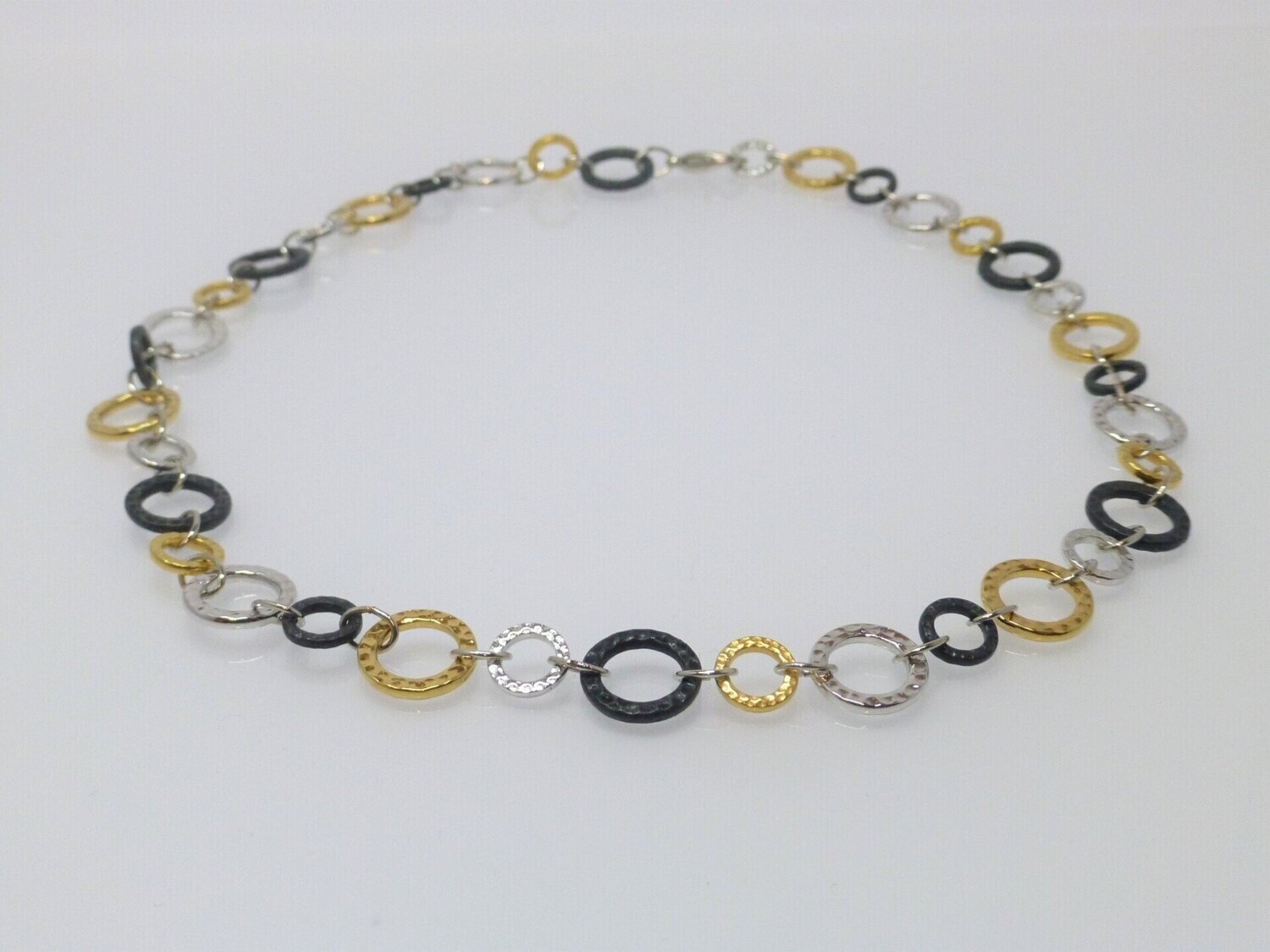 Gliederkette gehämmert Gold Silber Schwarz