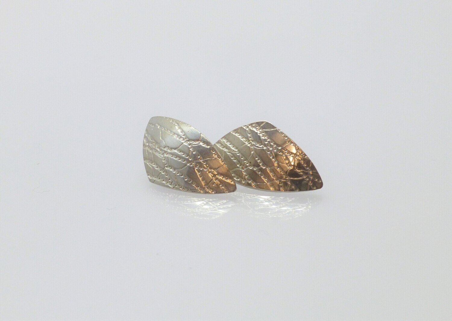 Ohrstecker Silber "Segel" mit Struktur 25x15mm