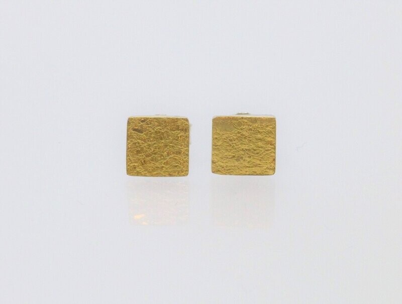 Ohrstecker Quadrat Bicolor Gold Silber