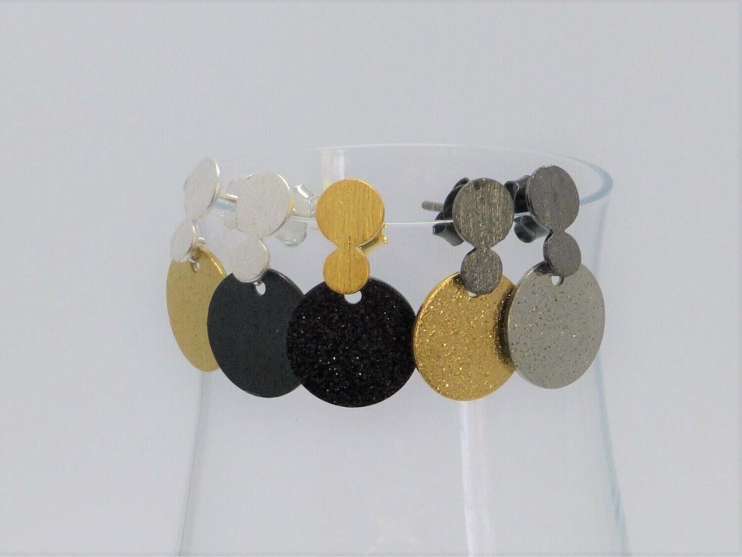 Ohrstecker Anhänger Münze Stardust 12mm Bicolor