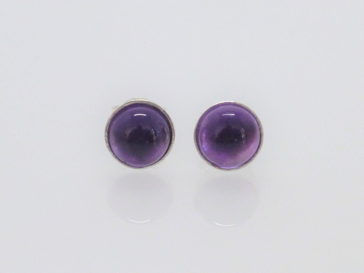 Ohrstecker Amethyst Cabochon Silber 925 Gold - verschiedene Größen