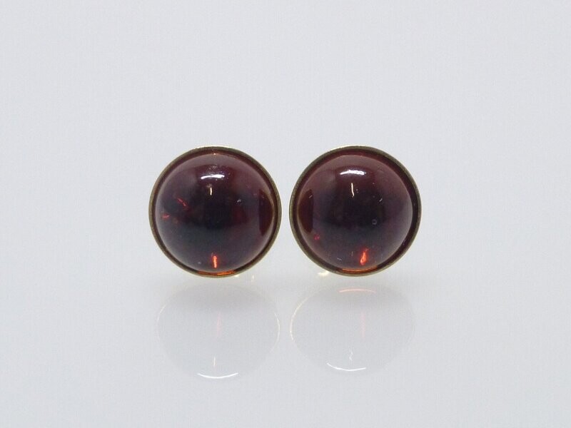 Ohrstecker Granat Cabochon - verschiedene Größen