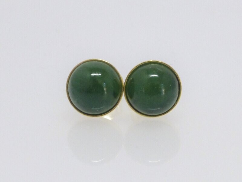 Ohrstecker Gold Jade Cabochon - verschiedene Größen