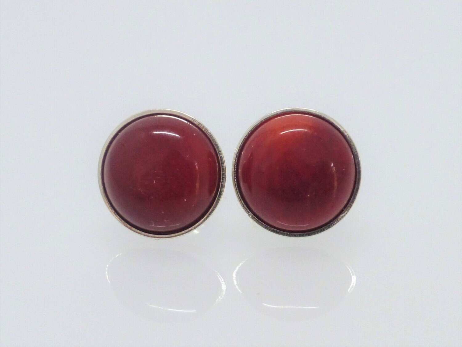 Ohrstecker Bambuskoralle Rot Cabochon Rot -versch. Größen-