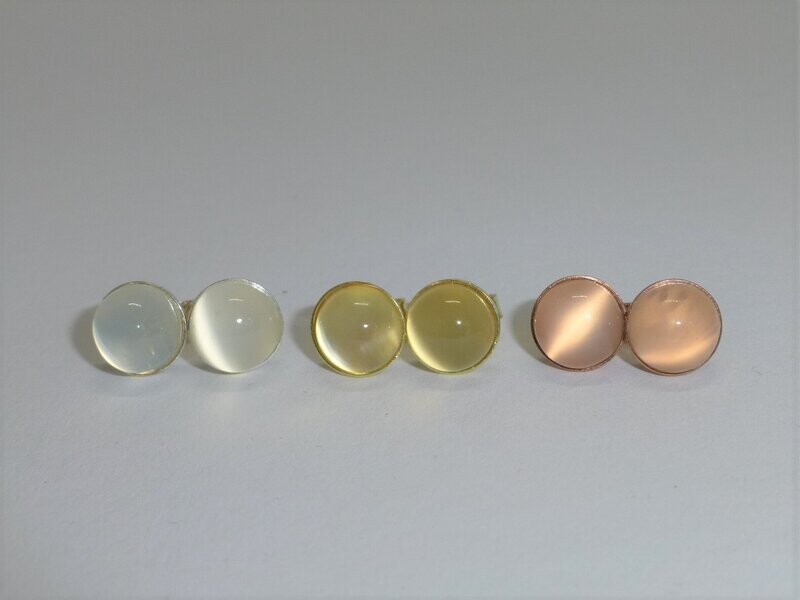 Ohrstecker Mondstein Weiß Cabochon -versch. Größen-
