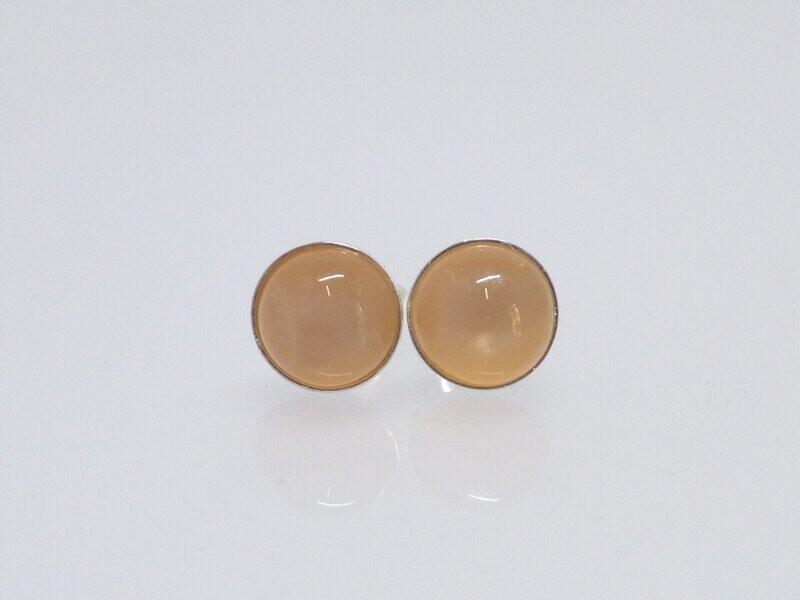 Ohrstecker Mondstein Pink Cabochon -versch. Größen-