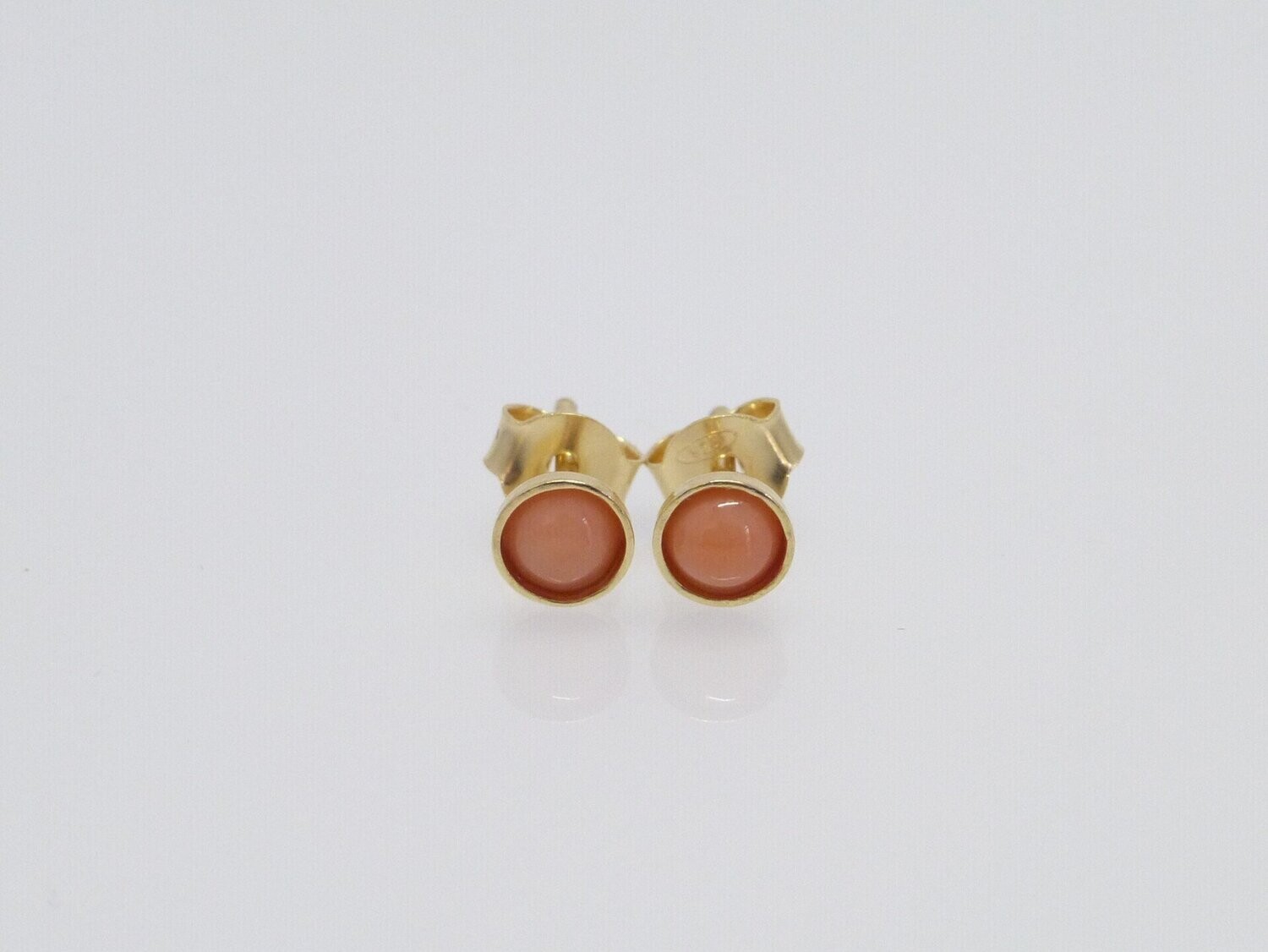 Ohrstecker Koralle Rosa Cabochon 4mm