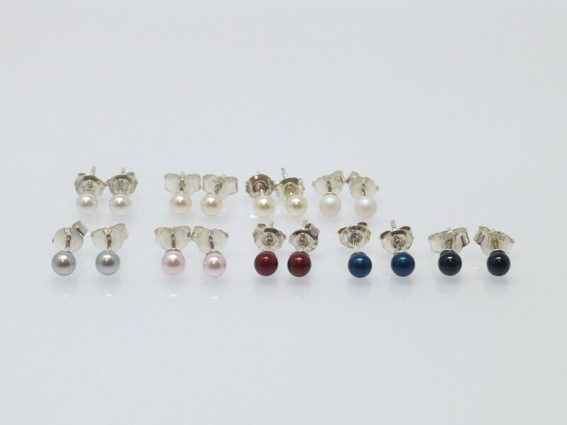 Ohrstecker Perle 4mm - Viele Farben