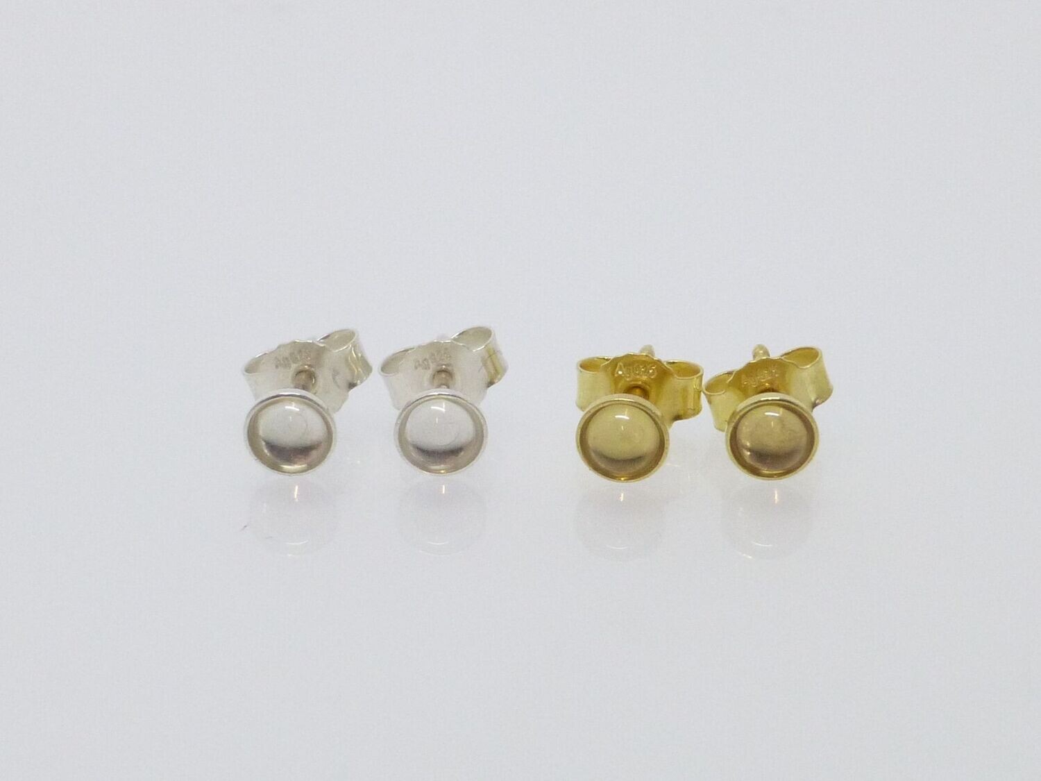 Ohrstecker Bergkristall Cabochon 4mm