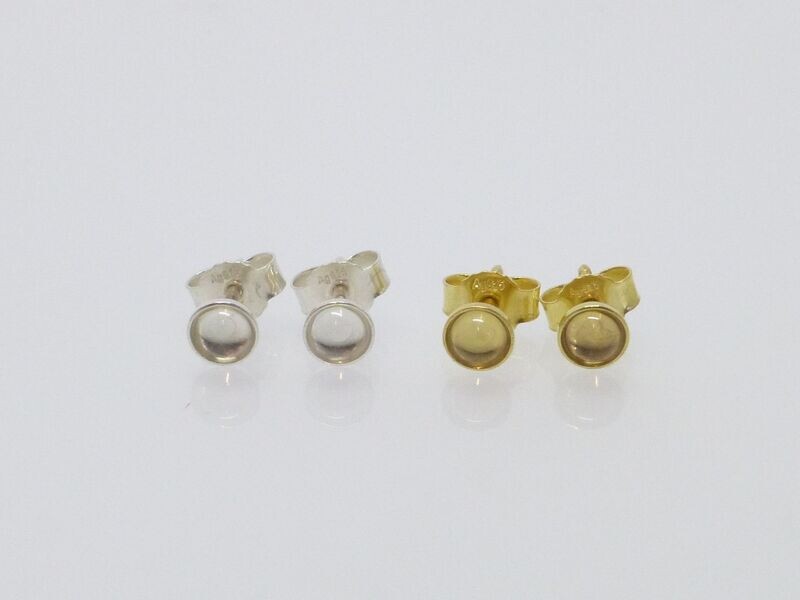 Ohrstecker Bergkristall Cabochon 4mm