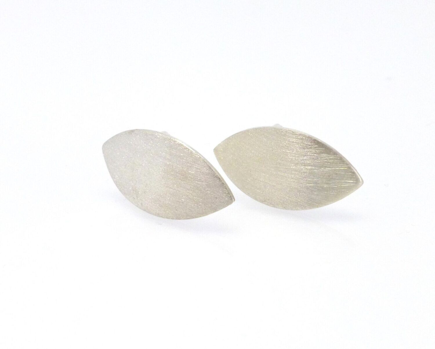 Ohrstecker Navette Silber diamantiert