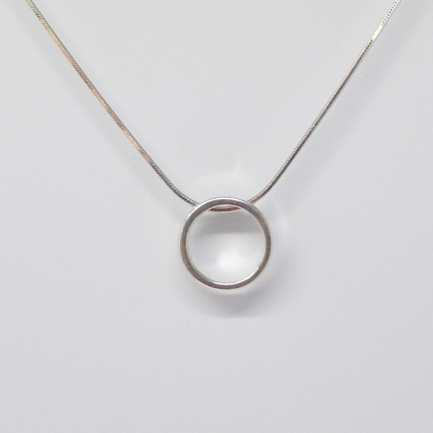 Kette Silber Anhänger Ring 12mm