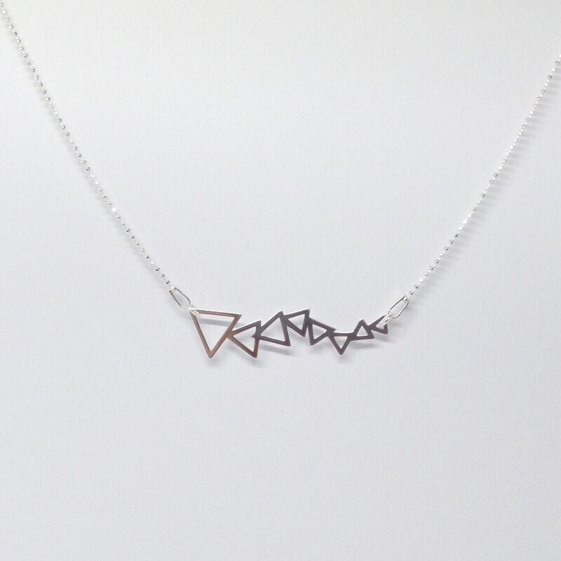 Kette Mittelteil Dreiecke geometrisch Silber Gold