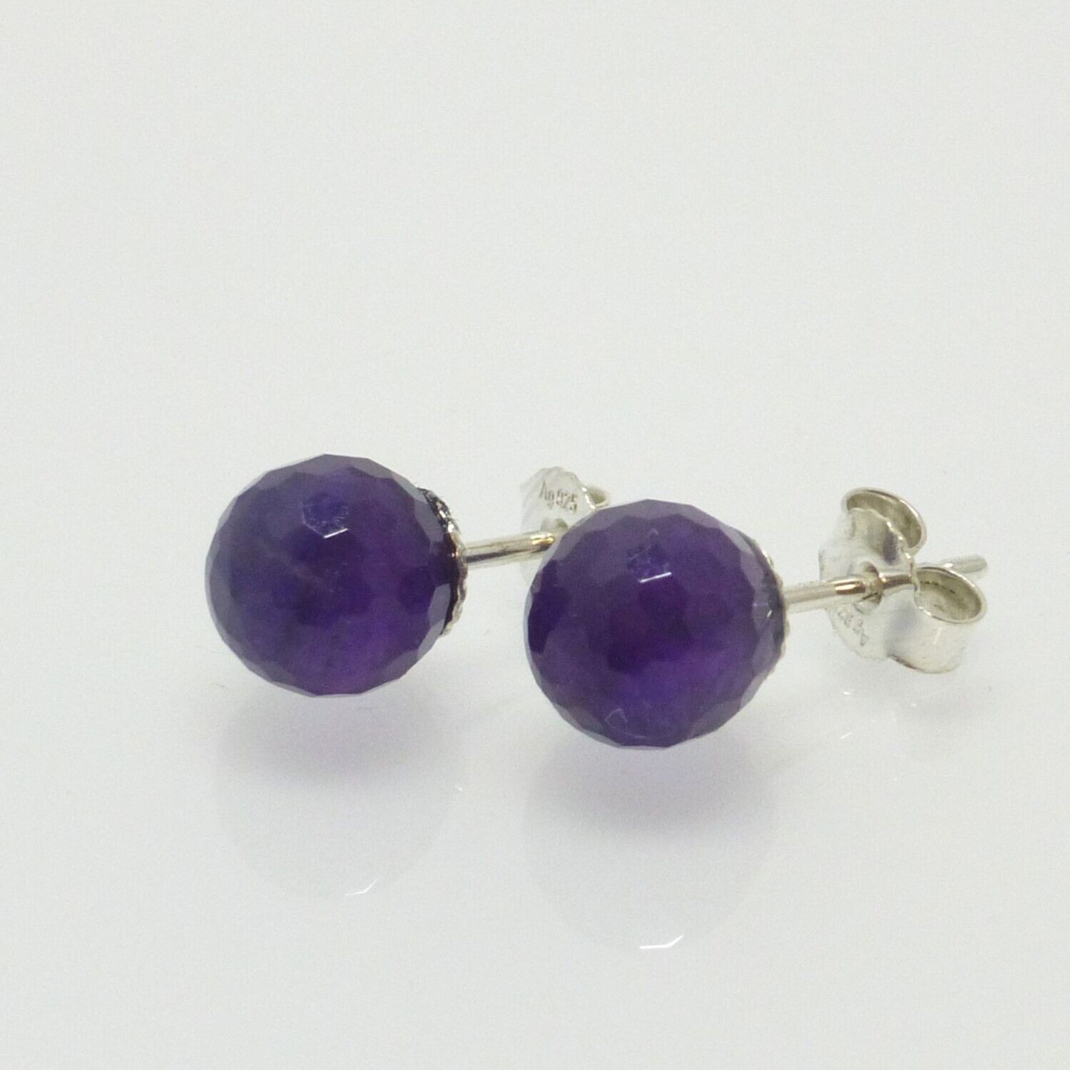 Ohrstecker Amethyst Kugel facettiert