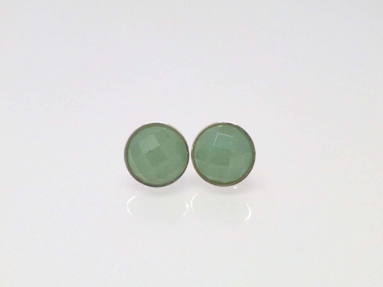 Ohrstecker Aventurin facettiert Cabochon 10mm
