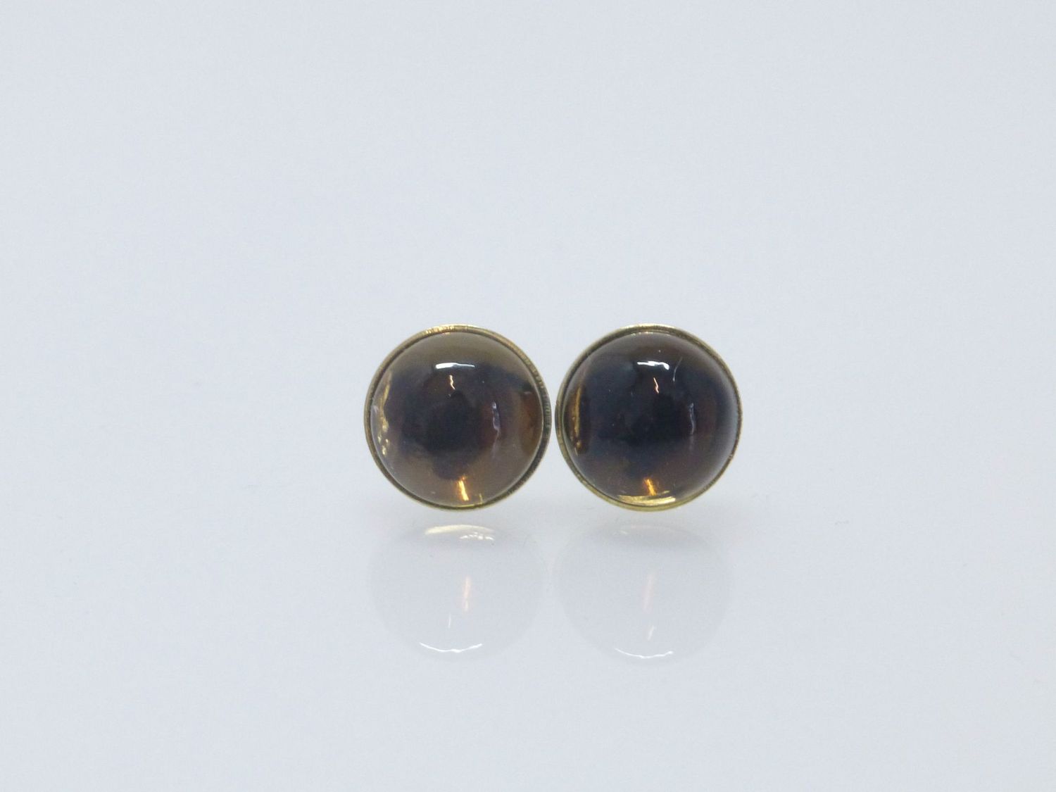 Ohrstecker Rauchquarz Cabochon - verschiedene Größen