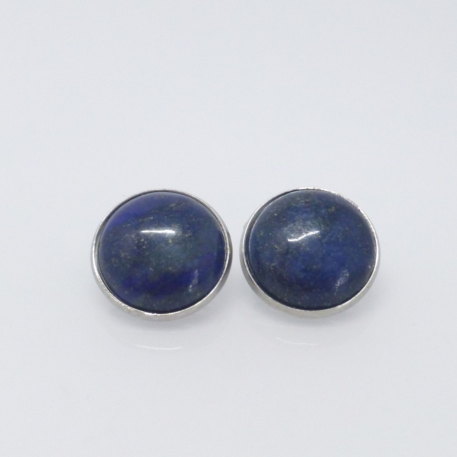 Ohrclips Lapis Lazuli Cabochon 18mm Edelstahl