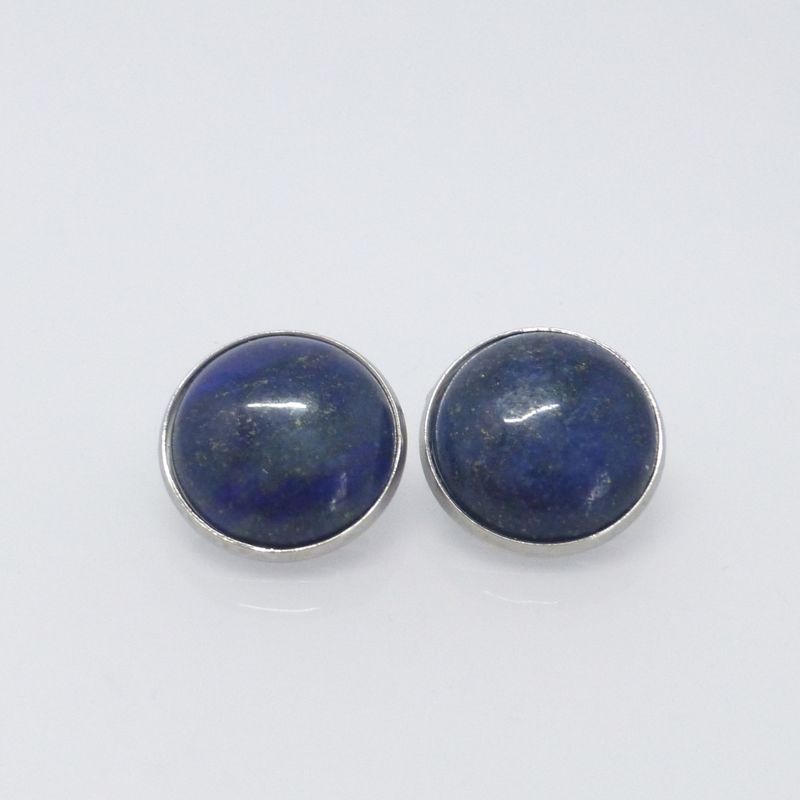 Ohrclips Lapis Lazuli Cabochon 18mm Edelstahl