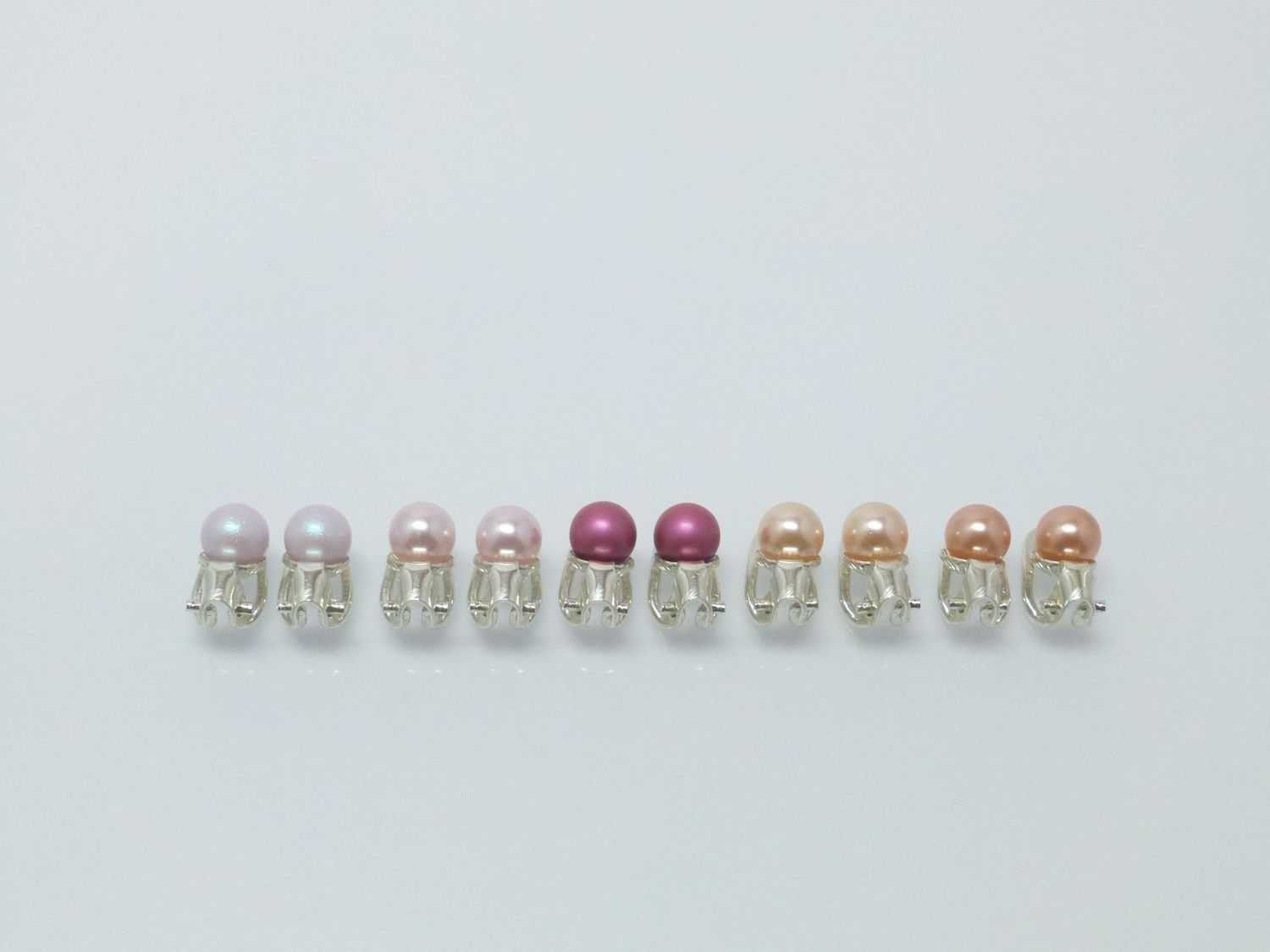 Ohrclips mit Perle 6mm - Rosa - Rot