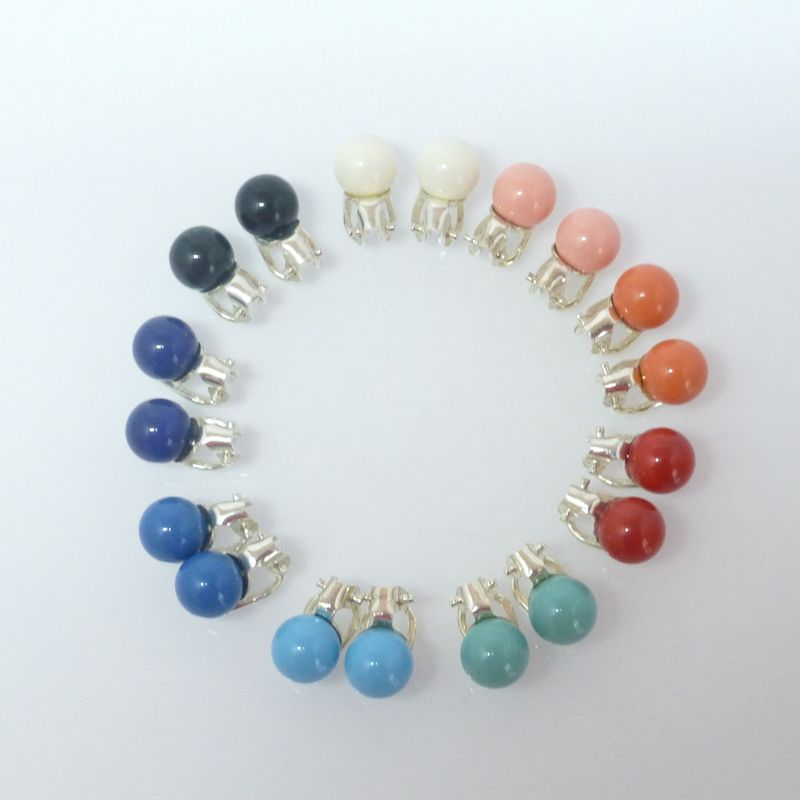 Ohrclips mit Perle Opak 6mm, 8mm, 10mm, 12mm