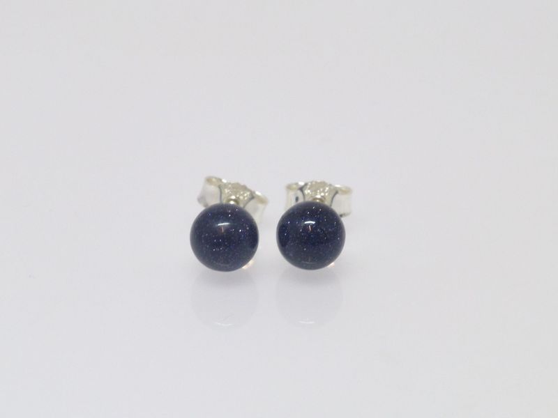 Ohrstecker Blaufluss Kugel 6mm