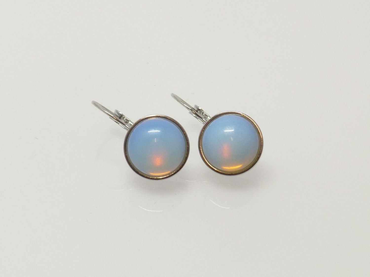 Ohrringe Edelstahl Opalith Cabochon 12mm