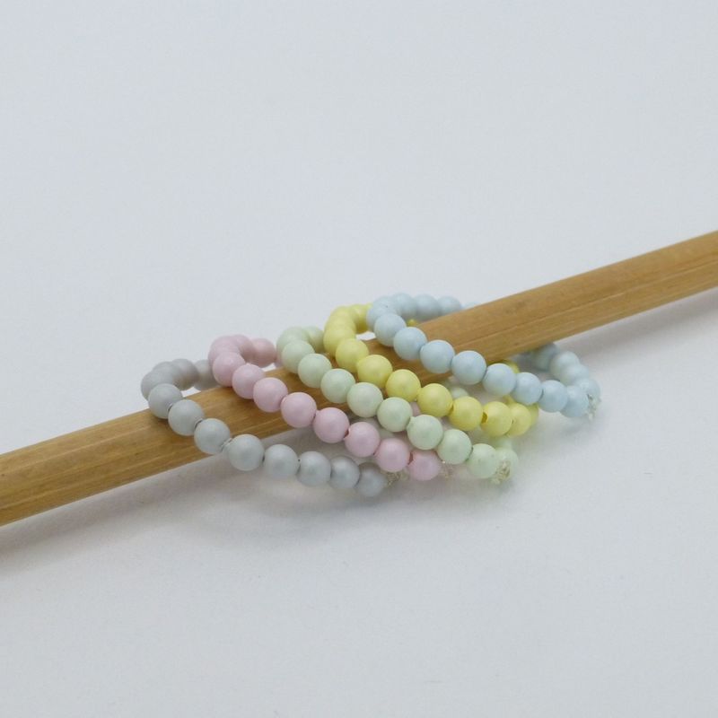 elastischer Perlenring 3mm - Pastellfarben