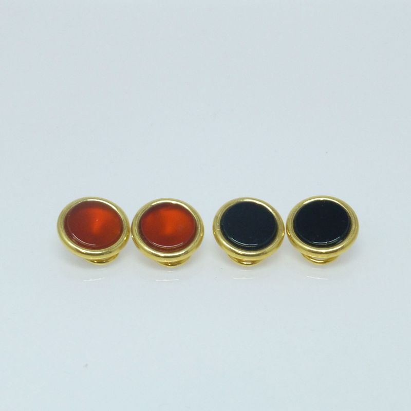 Ohrclips vergoldet Cabochon Onyx / Karneol 12mm