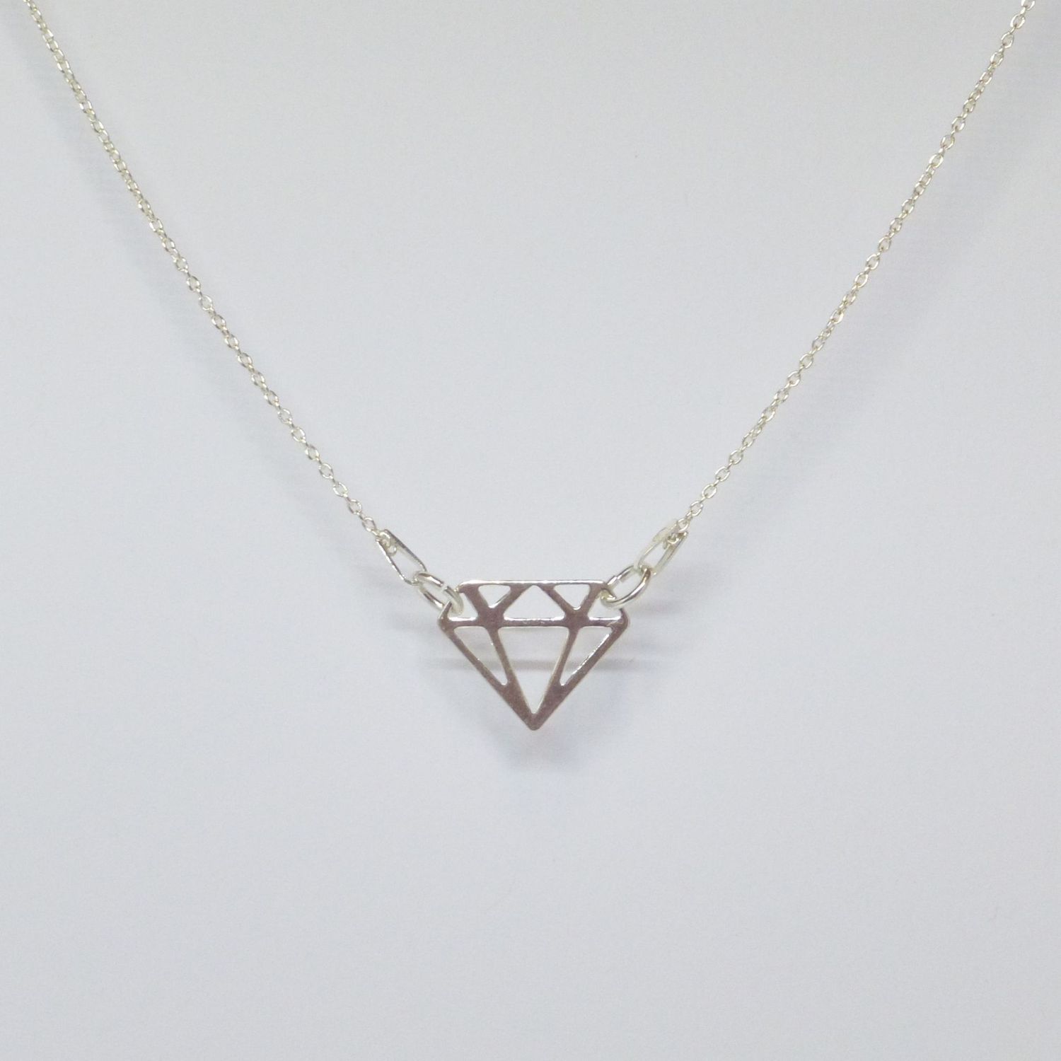 Kette Silber mit Anhänger "Diamant"