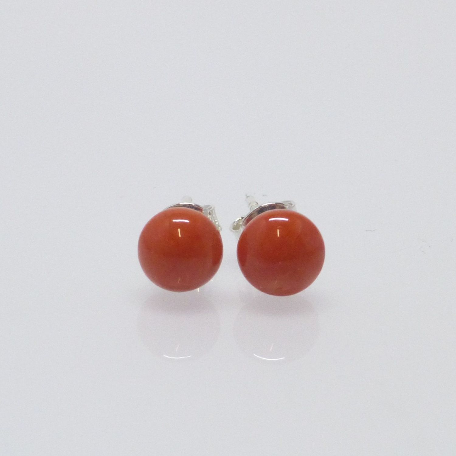 Ohrstecker Sardegna-Koralle Button 6,5mm