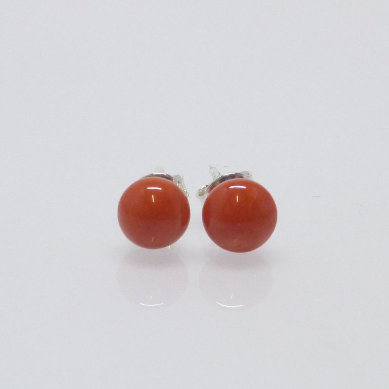 Ohrstecker Sardegna-Koralle Button 6,5mm