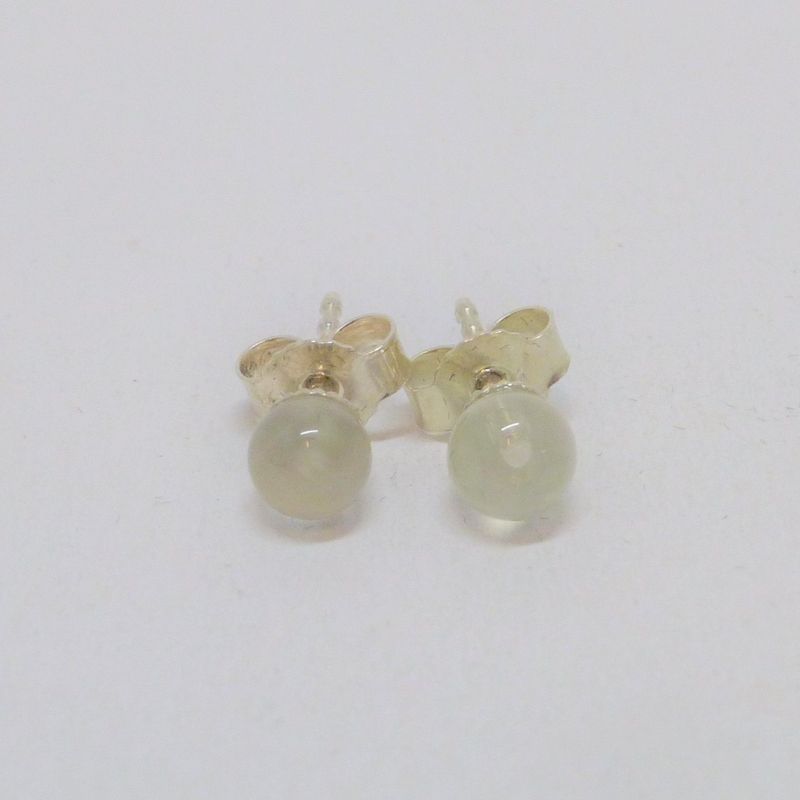 Ohrstecker Mondstein Weiß Kugel 5mm