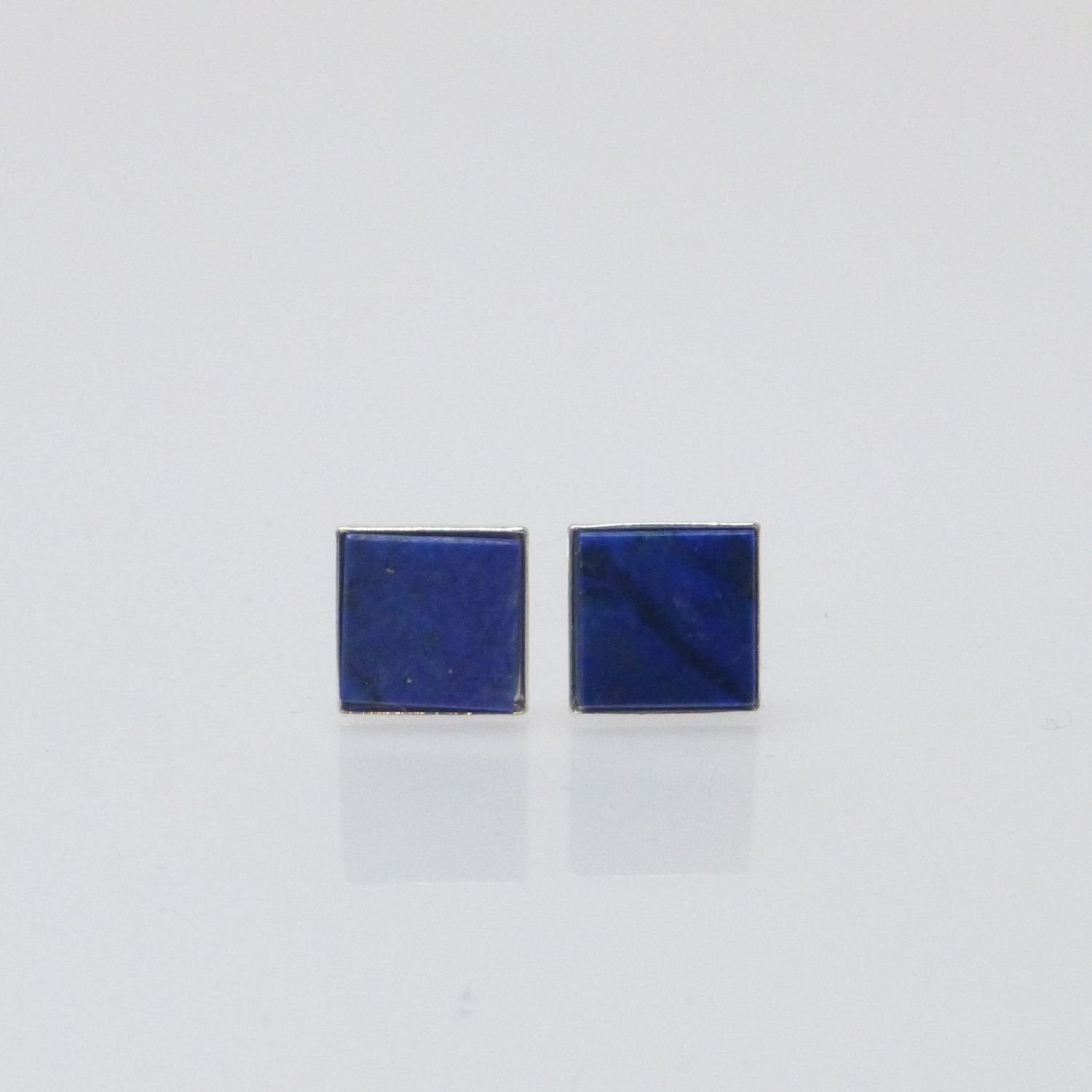 Ohrstecker Lapislazuli Carrée 8x8 Silber