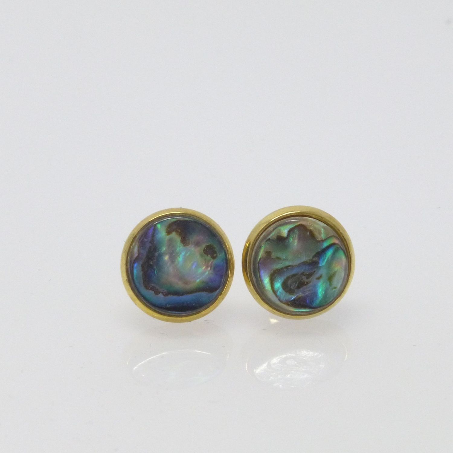Ohrstecker Abalone Muschel 10mm Edelstahl