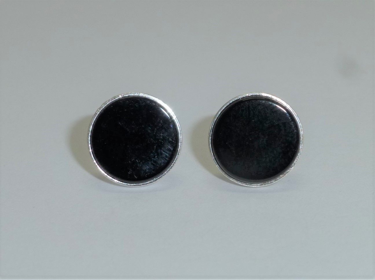 Ohrstecker Onyx Cabochon flach