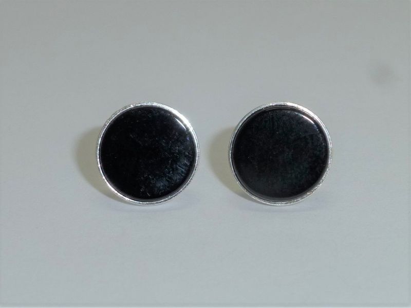 Ohrstecker Onyx Cabochon flach