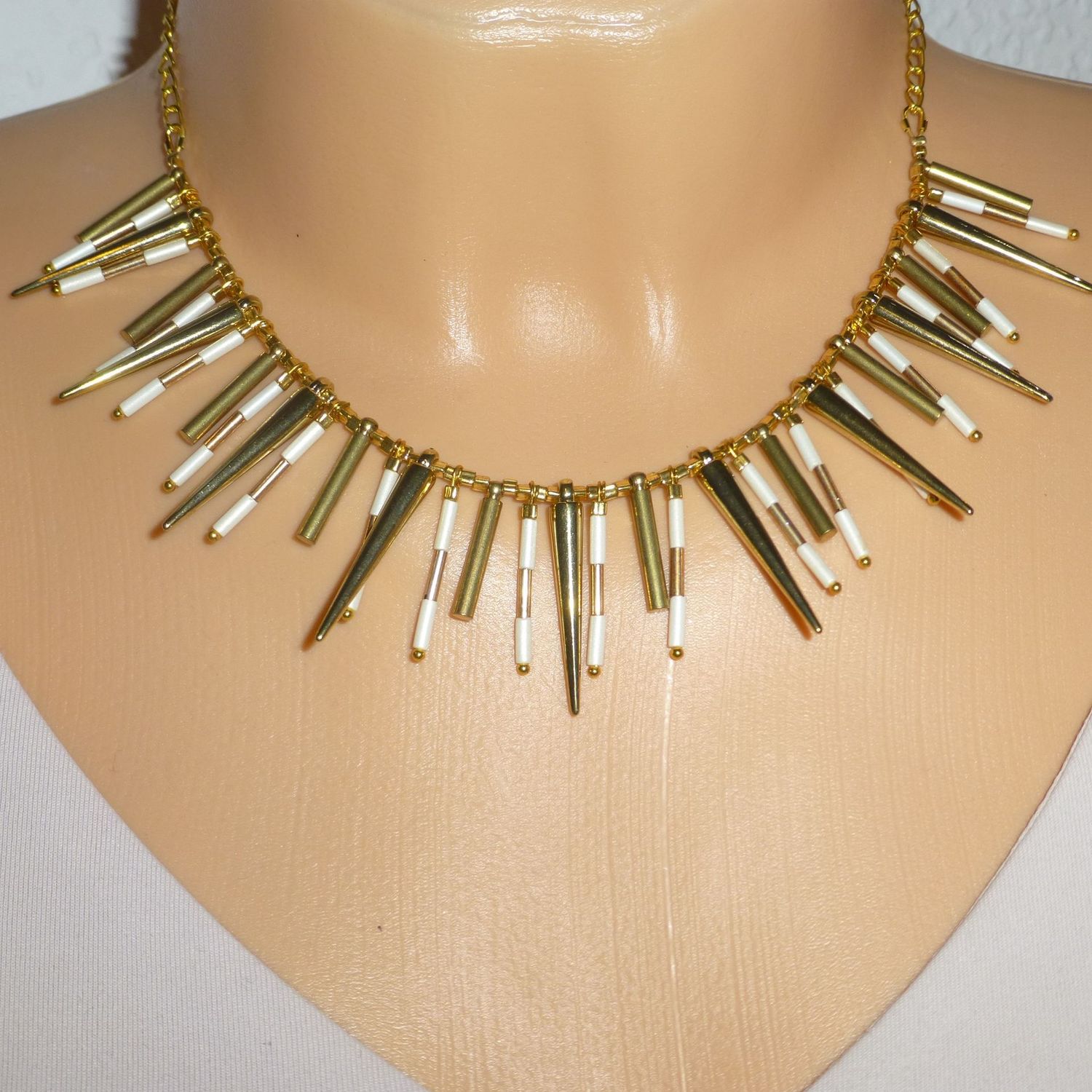 Fransenkette Creme-Gold
