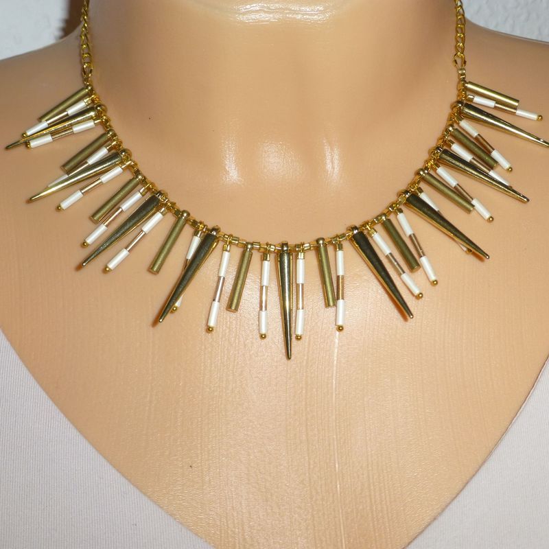 Fransenkette Creme-Gold