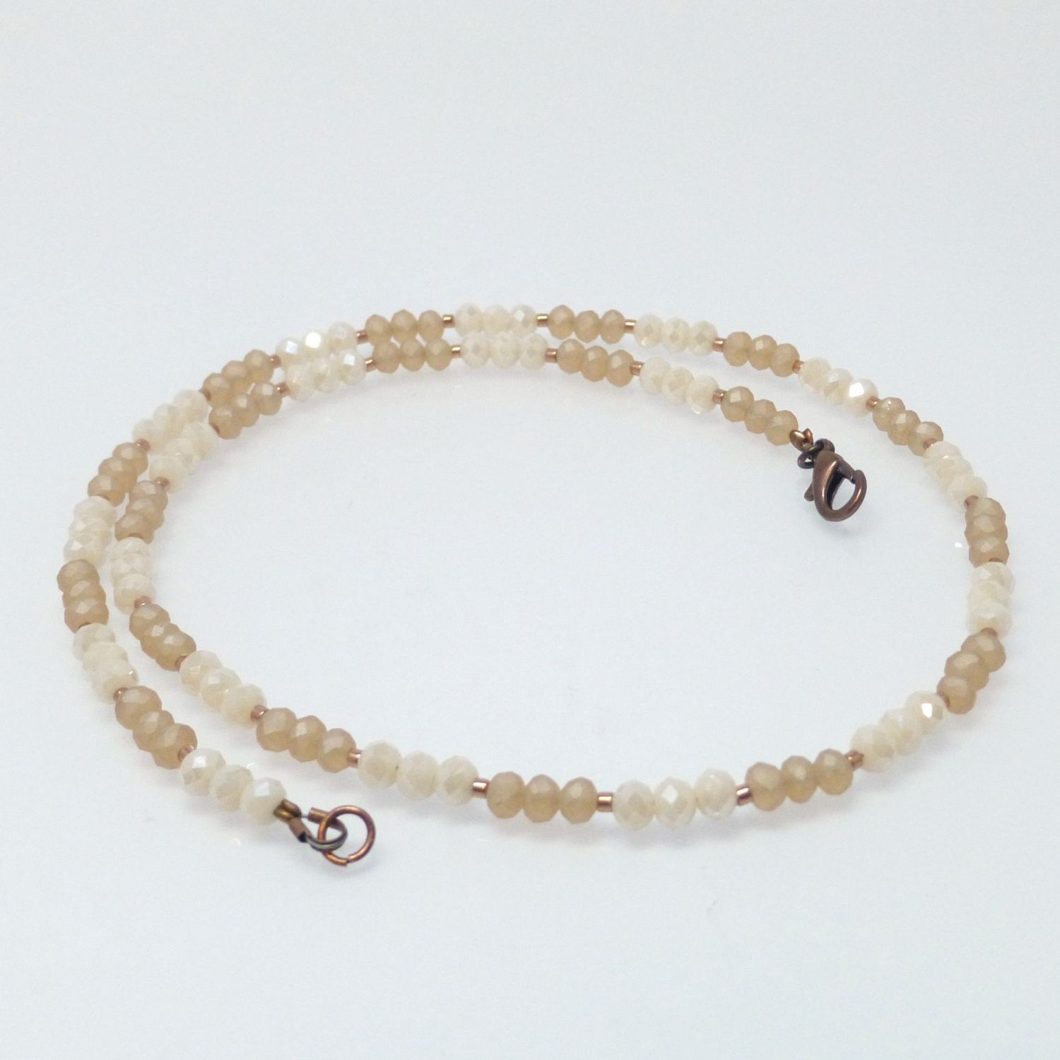 Kette Kristall-Rondelle Pudeer-Sand