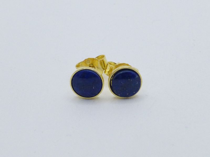 Ohrstecker Lapislazuli Cabochon flach - verschiedene Größen