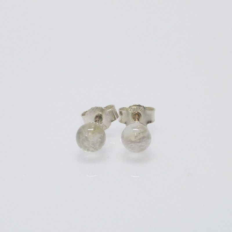 Ohrstecker Regebogen-Mondstein Weiß Kugel 5mm