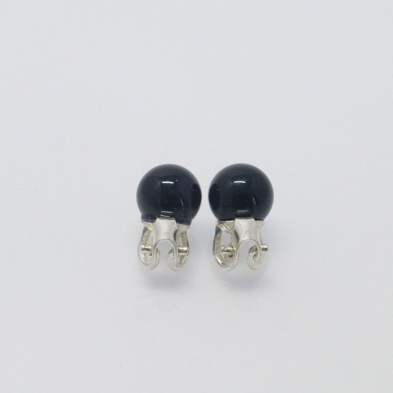 Ohrclips Onyx Kugel - verschiedene Größen