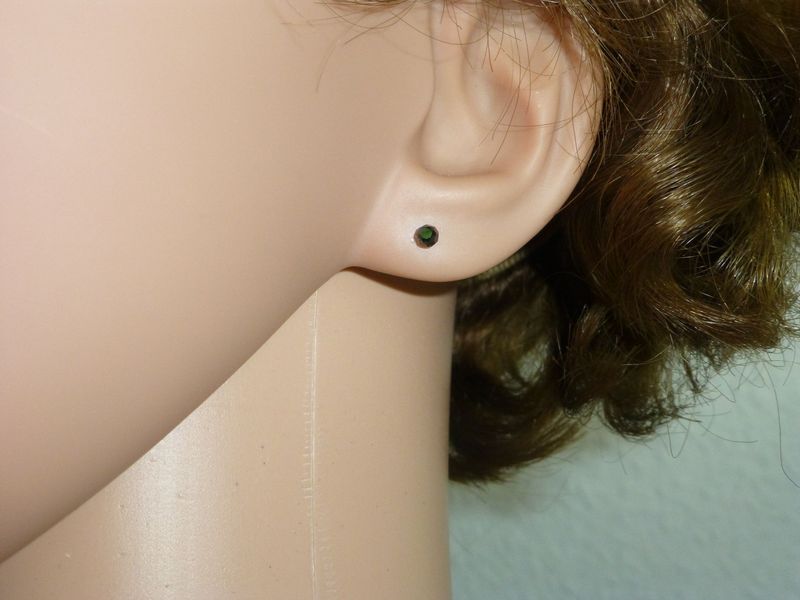 Ohrstecker Zirkonia Schwarz Kugeln 3mm