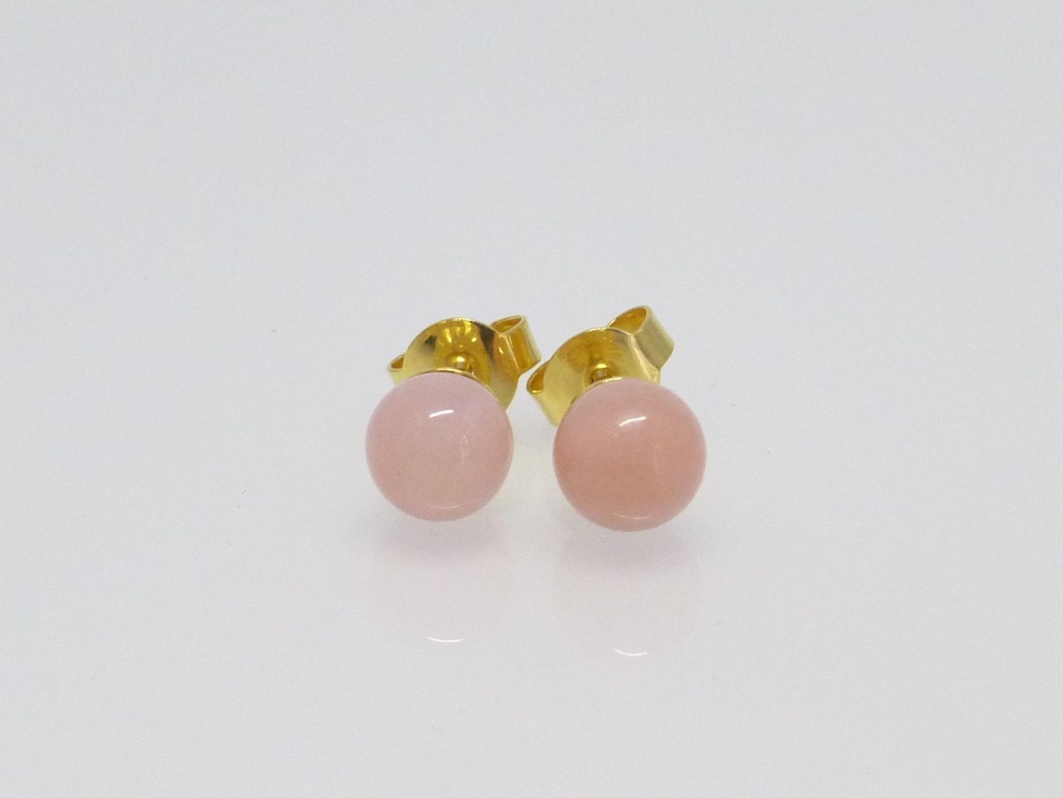 Ohrstecker Pink Opal Kugeln 6mm Ohrstecker Pink Opal Kugeln 6mm