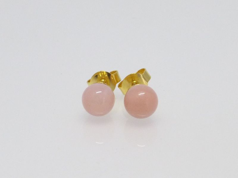 Ohrstecker Pink Opal Kugeln 6mm