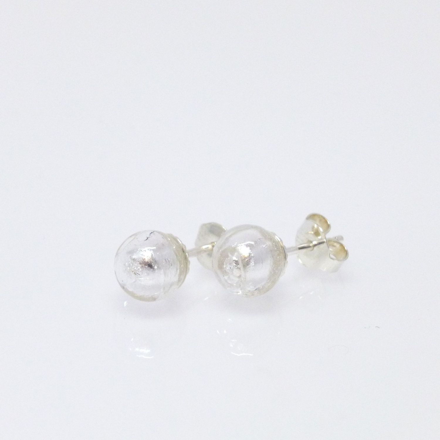 Ohrstecker Muranoglas Kugel 6mm Silber Ohrstecker Muranoglas Kugel 6mm Silber